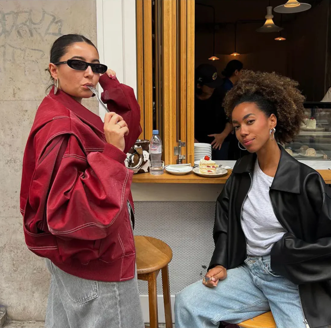 Armi | Oversized leren bomber jas