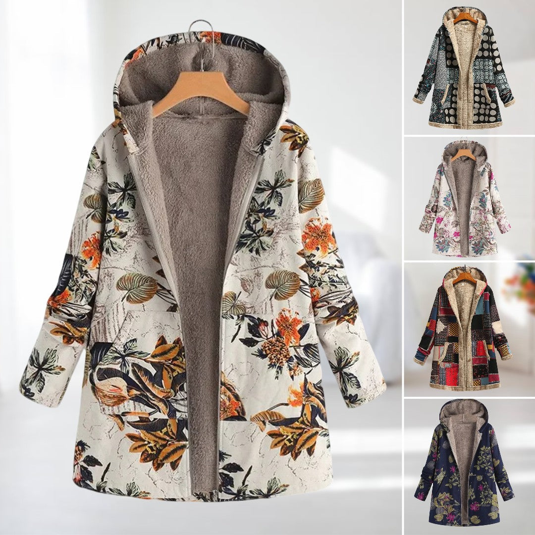 Zara | Warme Winterjas met bloemenprint