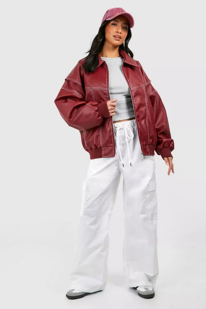 Armi | Oversized leren bomber jas