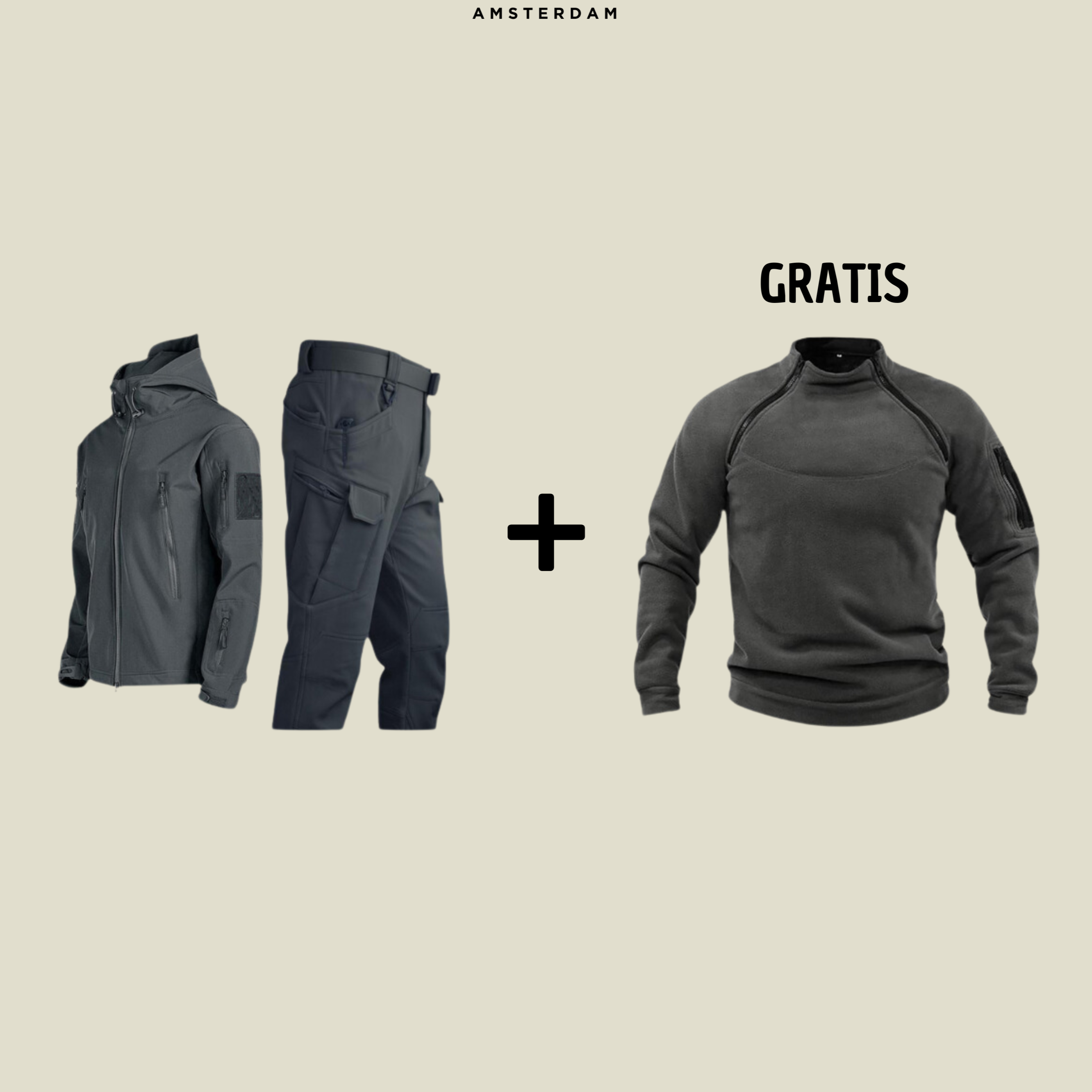 Florian | Tactisch Wind- en Waterdicht Pak + Gratis Fleece Trui