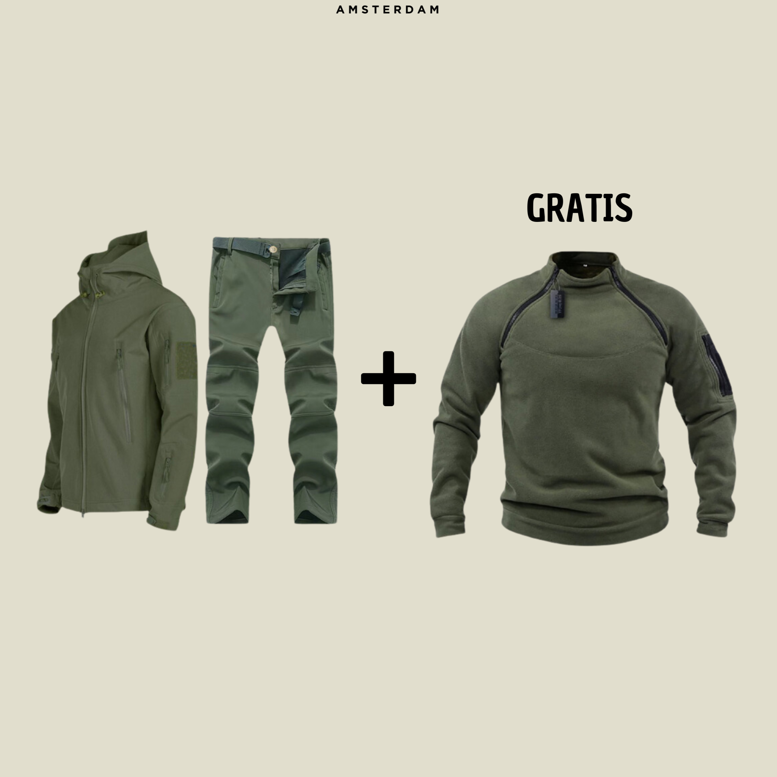 Florian | Tactisch Wind- en Waterdicht Pak + Gratis Fleece Trui